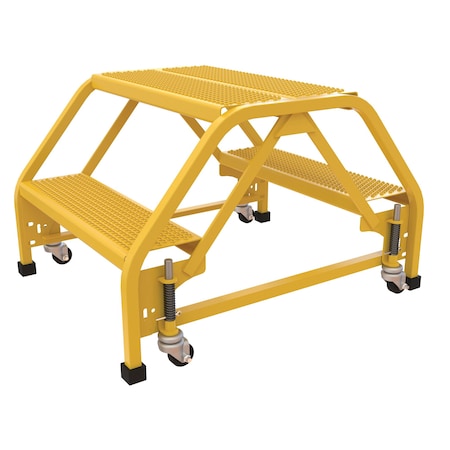 Vestil 1.67 ft Perforated Steel Stepladder W/ Casters LAD-DD-P-26-2-P